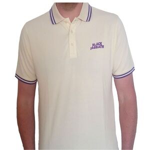 Black Sabbath Unisex Polo Shirt Wavy Logo Size Medium